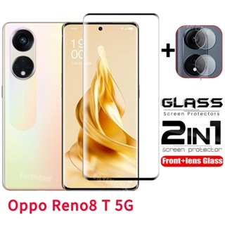 Oppo Reno8T 5G Reno 8T 8 Pro 8Z 5G 9D พรีเมี่ยม ครอบคลุมเต็มรูปแบบ กระจกนิรภัย + ฟิล์มกล้อง กระจกกันรอยเลนส์