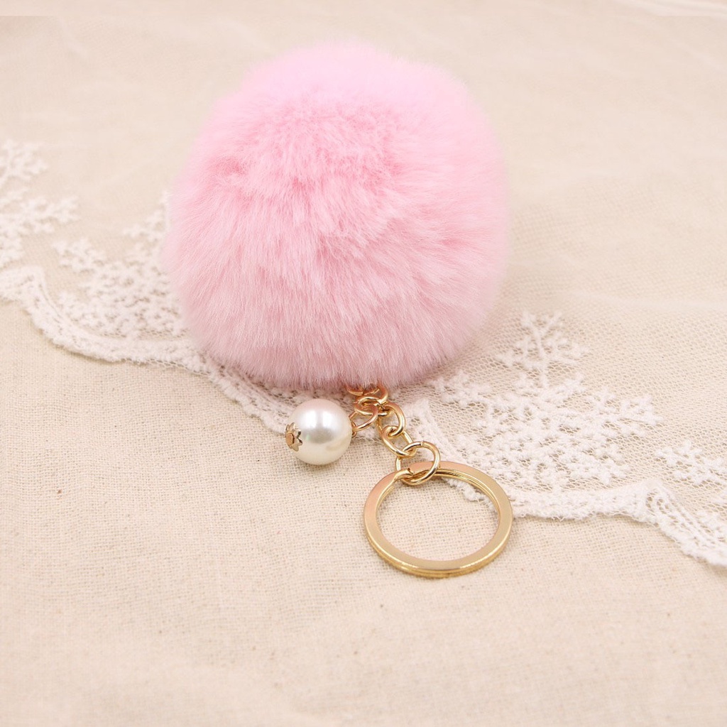 ใหม่ผู้หญิงขนสัตว์รถพวงกุญแจ-pom-pom-8ซม-pom-pom-25สีมุกกระเป๋า-charm-น่ารักพวงกุญแจรถเครื่องประดับพวงกุญแจ-charms