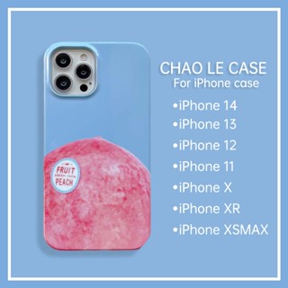 เคส iPhone กันกระแทกสำหรับ iPhone 14 Pro 13 Pro Max เคสแข็ง iPhone 12 Pro 11 XS Max XR X/XS ผลไม้พีชเคสพิมพ์ลายน่ารัก