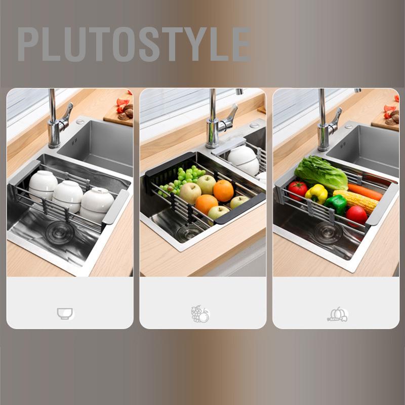 plutostyle-กระชอนสเตนเลส-พับเก็บได้-สําหรับกรองผัก-ผลไม้