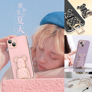 เคสโทรศัพท์มือถือนิ่ม ลายการ์ตูนหมีน่ารัก พร้อมขาตั้ง สําหรับ Huawei HONOR x7 x8 x6 x8 x9a 80 80se 80gt 8xmax
