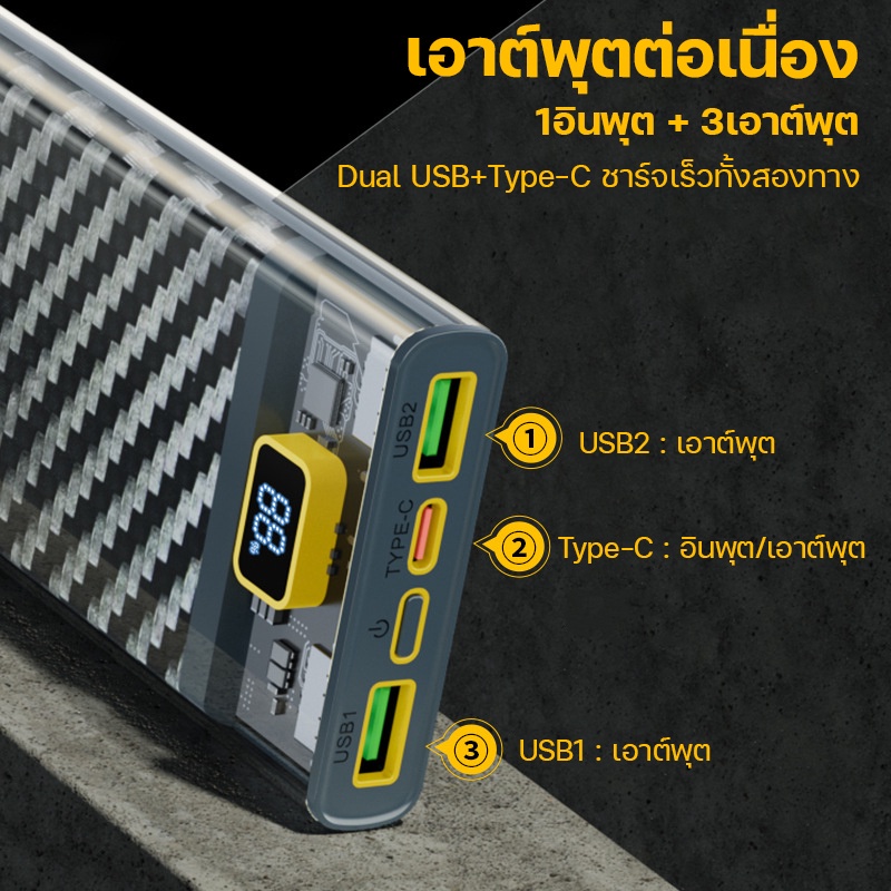 แบตเตอรี่สำรอง-รุ่น-pd-p60-ความจุ-10000mah-แบตสำรอง-ชาร์จเร็ว-22-5w-มีจอบอกแบต-pd-qc-แบตสำรอง-powerbank