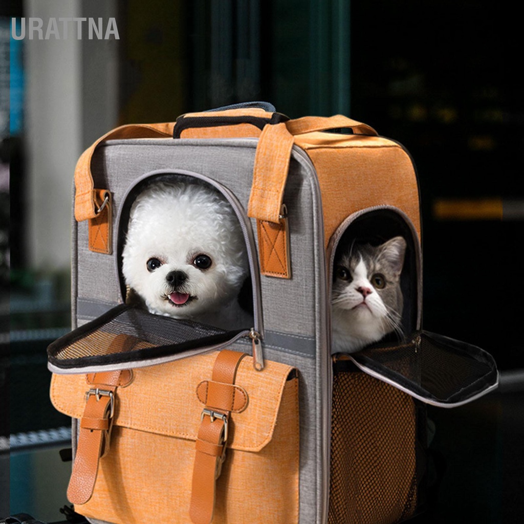 urattna-กระเป๋าใส่สัตว์เลี้ยงแบบพกพาความจุขนาดใหญ่สะท้อนแสงกระเป๋าเป้สะพายหลังสุนัขระบายอากาศสำหรับสุนัขแมว