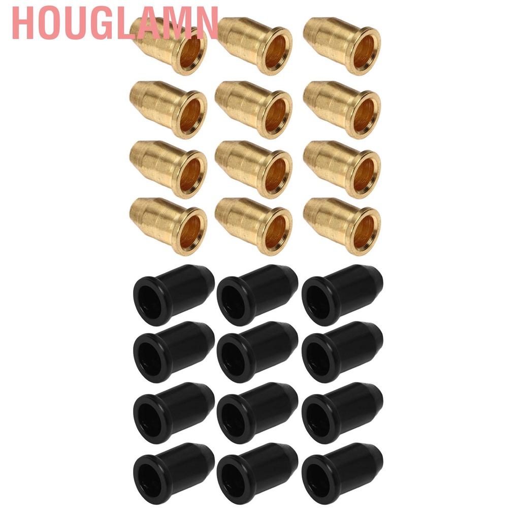 Houglamn 12Pcs Guitar Ferrules String Cap Mounting Buckle Through Body ...