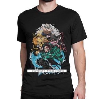 tshirtเสื้อยืดคอกลมฤดูร้อนเสื้อยืดคอกลม ผ้าฝ้ายแท้ พิมพ์ลายอนิเมะ Demon Slayer Inosuke เหมาะกับของขวัญวันเกิด สําหรับผู้