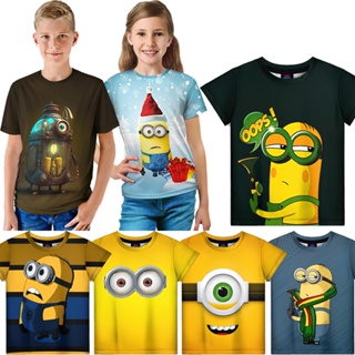 Enx เสื้อยืด พิมพ์ลายมินเนี่ยน Despicable Me แฟชั่นสําหรับเด็กผู้ชาย