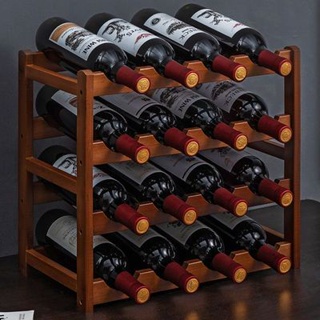 GOOD ตัวอย่างของไวน์แดงชั้นตัดไม้ชั้นวางโต๊ะสนับสนุนและตัดเป็นส่วนหนึ่งของไวน์แดง