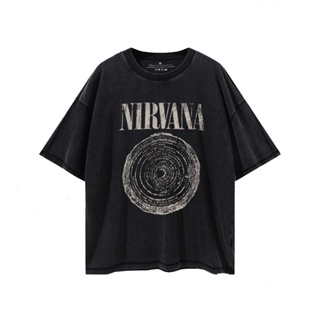 Nirvana เสื้อยืดคอกลม แขนสั้น ผ้าฝ้าย ทรงหลวม สไตล์วินเทจ อเมริกัน สตรีท เหมาะกับฤดูร้อน_03