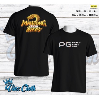 2023เสื้อยืดพิมพ์ลายพรีเมี่ยม ใหม่ เสื้อยืด พิมพ์ลาย PG Mahjong Pocket Games คุณภาพดีS-5XL