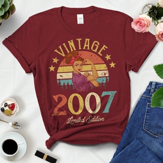Black Cotton Vintage Style T-Shirt 2007 Limited Edition 15Th 15 Years Old Birthday Gift Friend_03