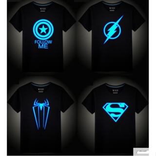 Captain America Spiderman Batman TheFlash IronMan Superman Boys Kids Men T-Shirt night reflective_08