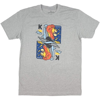 ผ้าฝ้ายแท้ดิสนีย์เสือยืดผู้ชาย เสื้อบอดี้โ Disney Mens The Lion King Mufasa Design T-Shirt Disney T-shirtS-4XL_05