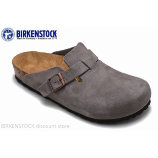 【Original】Birkenstock Boston Mens/Female Classic Cork Grey Anti-fur Slipper Sandals 34-46