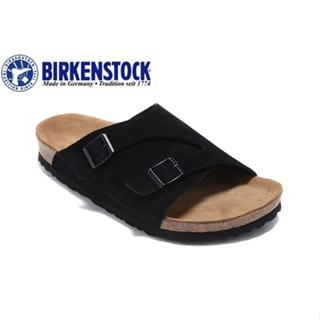 【Original】Birkenstock 827 Mens/Womens Classic Cork Suede Black Slipper Beach Loafers 34-46