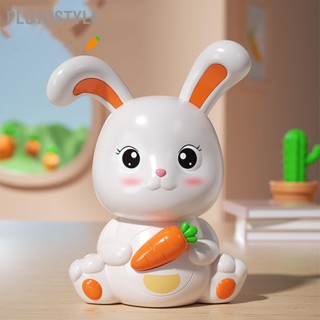  PLUTOSTYLE กระปุกออมสินพลาสติกรูปกระต่ายน่ารักป้องกันฤดูใบไม้ร่วงกล่องเงินกระต่ายความจุขนาดใหญ่สำหรับของขวัญเด็ก