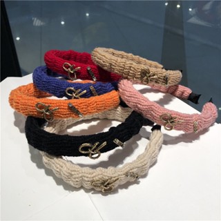 สินค้าใหม่ ที่คาดศีรษะ ผ้าถัก ลายหน้ายิ้มน่ารัก เรียบง่าย สําหรับผู้หญิง 2023