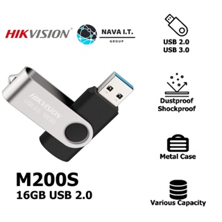 สินค้า 🔥ใส่โค้ดลด50฿\"3D2L2UJU\"🔥 HIKVISION Flash Drive M200S 16GB USB 2.0 รับประกันสินค้า 5 ปี