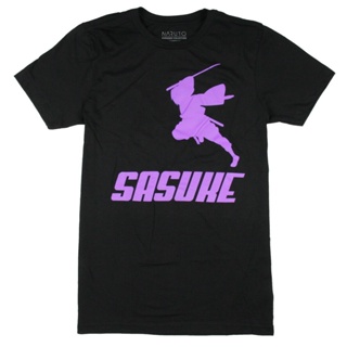 เสื้อยืดแขนสั้น คอกลม พิมพ์ลาย Naruto Shippuden Sasuke Icon สีม่วง แฟชั่นสําหรับผู้ชาย_04