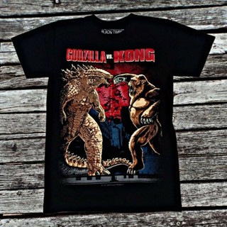 เสื้อยืดพิมพ์ลายแฟชั่น Bt165 GODZILLA VS KING KONG เสื้อยืด ผ้าฝ้าย พิมพ์ลายภาพยนตร์ 1ST EDITION สีดํา_01