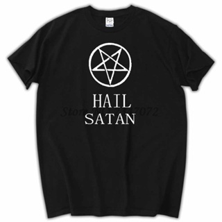 เสื้อยืดแขนสั้นลําลอง พิมพ์ลาย SMOKE METH Hail satan แฟชั่นฤดูร้อน สําหรับผู้ชาย_04