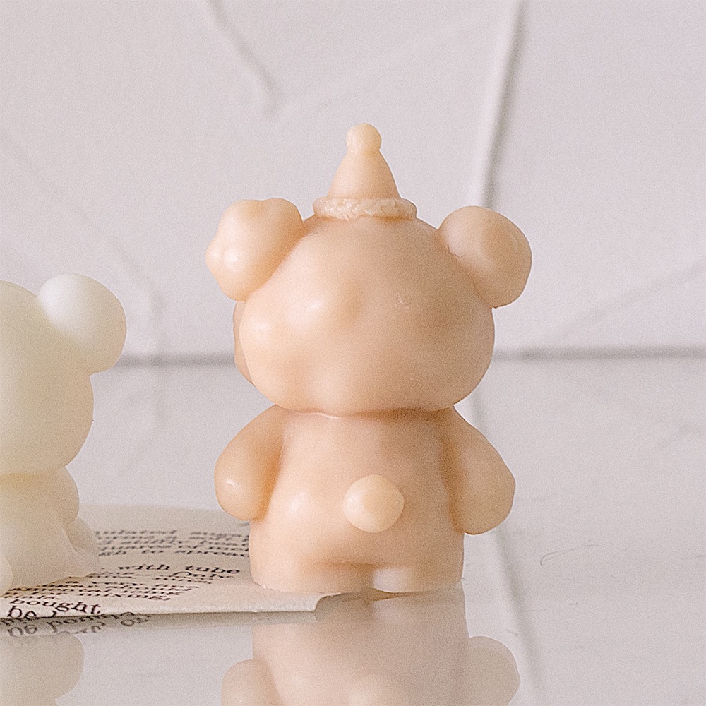 แม่พิมพ์ซิลิโคน-รูปหมีน่ารัก-ขนาดเล็ก-สําหรับทําเทียนหอม-สบู่-พลาสเตอร์-diy