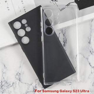 Samsung Galaxy S23 Ultra SM-S918B เคสสีดํา ด้าน ใส นิ่ม TPU ซิลิโคน ป้องกันเต็มรูปแบบ