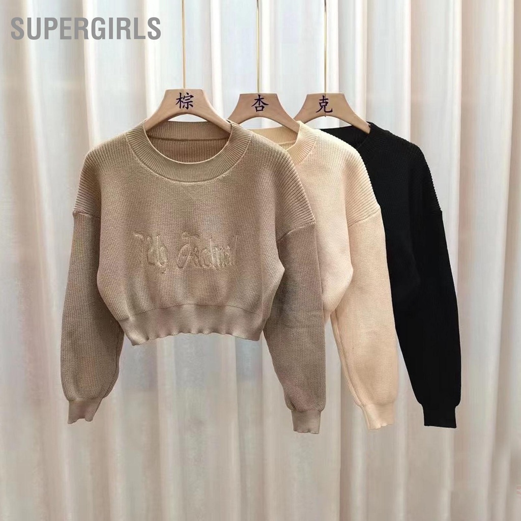 supergirls-เสื้อสเวตเตอร์สั้นผู้หญิง-retro-แฟชั่นกระชับสัดส่วนถักเสื้อกันหนาวแบบสั้นสำหรับฤดูใบไม้ร่วง