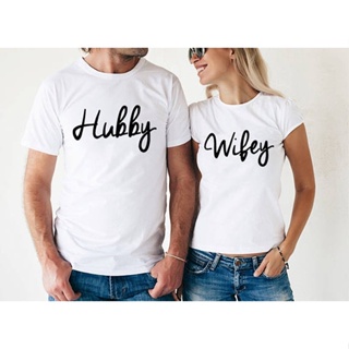 Hubby and Wifey Shirts Couple Tshirts hubby &amp; wifey Matching shirts Best Gift Couple t shirt anniversary gift t shi_03