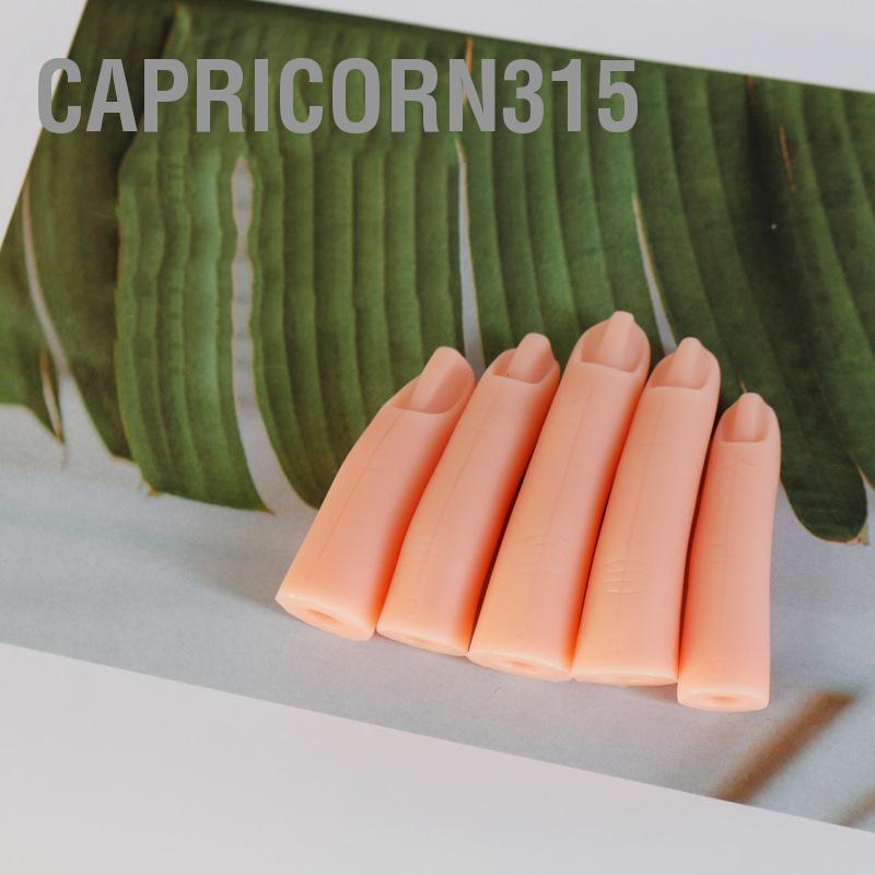 capricorn315-5-pcs-เล็บมือฝึกนิ้วซิลิโคนแบบพกพาปลอมฝึกนิ้วสำหรับตกแต่งเล็บฝึกศิลปะการแสดง