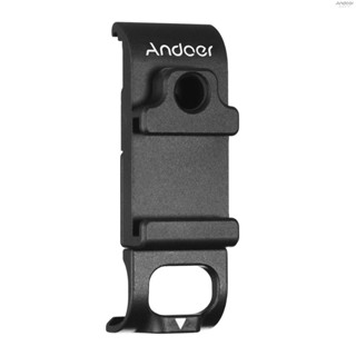 Andoer G9-6 Multi-functional Action Camera Battery Cover Removeable Metal Battery Door with Cold Shoe Mount 1/4 Inch Screw Hole Vlog Accessory Replacement for   9 10 11