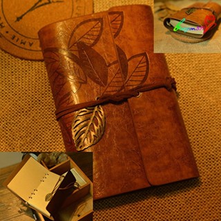 【AG】Notebook Vintage Smooth Writting Leather Diary Planner Book for Students