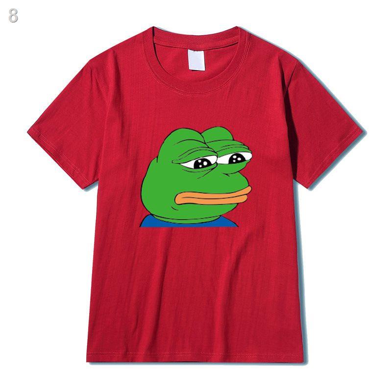 พร้อมส่ง-เสื้อยืดแขนสั้นผู้ชายและผู้หญิงพิมพ์ลาย-frog-ในนามกบใหม่ข้ามพรมแดนบนสเก็ตบอร์ด