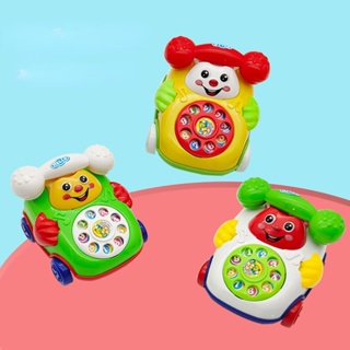 ของเล่นเด็กแรกเกิด 1-3 ปี จําลอง ดึงสายโทรศัพท์ ของเล่นแกล้งทําเป็น เกมจําลอง โทรศัพท์ คิดถึง การ์ตูน ดึงสายโทรศัพท์ กระดิ่ง