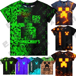 *ENX* เสื้อยืด พิมพ์ลาย Minecraft Games ของขวัญวันหยุด สําหรับเด็กทุกเพศ