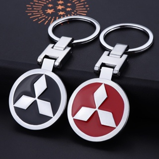 พวงกุญแจรถยนต์ โลหะ คุณภาพสูง พวงกุญแจสัญลักษณ์รถยนต์ Mitsubishi อุปกรณ์เสริมในรถยนต์