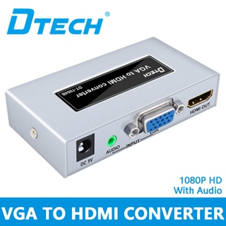 แถบคาดศีรษะแปลงเสียง Dtech vga เป็น hdmi ตัวผู้ เป็น hdmi ตัวเมีย พร้อมอุปกรณ์แสดงผล สําหรับแล็ปท็อป