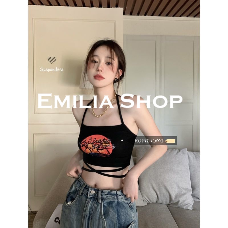 emilia-shop-เสื้อกล้ามครอป-เสื้อแขนกุด-สไตล์เกาหลีa20k0ck