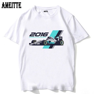 Summer T-Shirt AMEITTE New Fashion Men  F1 World Champion 2016 Print  Punk Boy Tops Funny Racing Car Tees  100% Cot_03