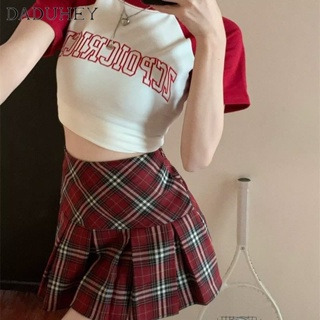 DaDuHey🎈 New Women Skirt Plump Girls High Waist Y2K Slimming Small College Style A- Line Pleated Skirt