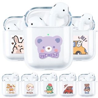 เคสหูฟังใส i12 เคสหูฟัง i13 เคสหูฟังการ์ตูนน่ารัก Compatible for Airpods1 2 3 Pro เคส TPU กันกระแทก