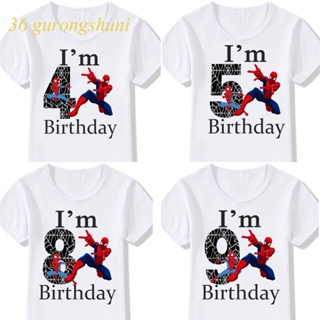 T Shirt For Girls Clothes Spider-man I’m 3 4 5 6 7 8 9 Years Old Birthday Children Boys-clothing Tshirt Girl Spidey_08