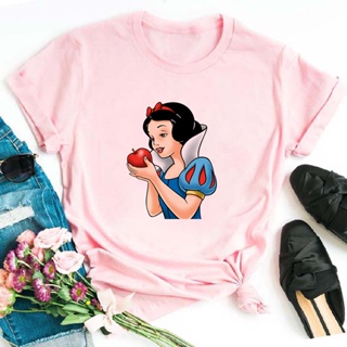 Vintage Couple Tops-Snow White Cartoon Printed T-Shirt Tshirt Candy Prince And Princess Summer Women Comfortable Sl_01