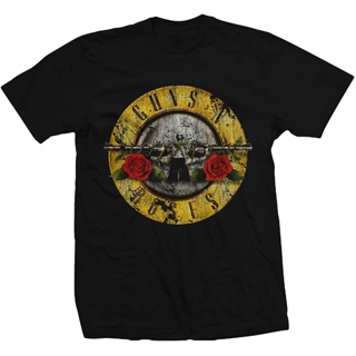 2023ราคาต่ำสุด!!100%cotton เสื้อ ยืด ราคา ส่ง Bravado Guns N Roses Distressed Bullet T-Shirt men เสื้อ ยืด ผู้ชาย คอกลม