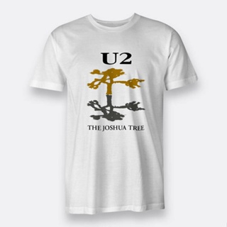 tshirtเสื้อยืดคอกลมฤดูร้อนQwe122ev เสื้อยืดแขนสั้น ผ้าฝ้าย ลาย The Joshua Tree Tour Concert สีขาว สําหรับผู้ชาย U2 AF123
