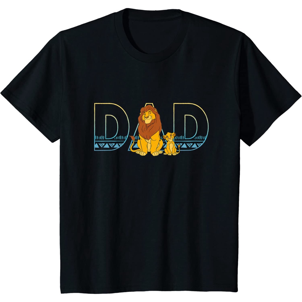 เสื้อยืดขนาดบวกคอกลมการ์ตูนคริสมาส-เสื้อยืด-พิมพ์ลายดิสนีย์-the-lion-king-simba-and-mufasa-dad-คริสต์มาส-05