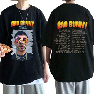 เสื้อผ้าผชเสื้อยืดแขนสั้น พิมพ์ลายกราฟฟิค Bad Bunny El Ultimo Tour Del Mundo 2022 สไตล์ฮิปฮอป โอเวอร์ไซซ์ yhbf UCIRS-5XL