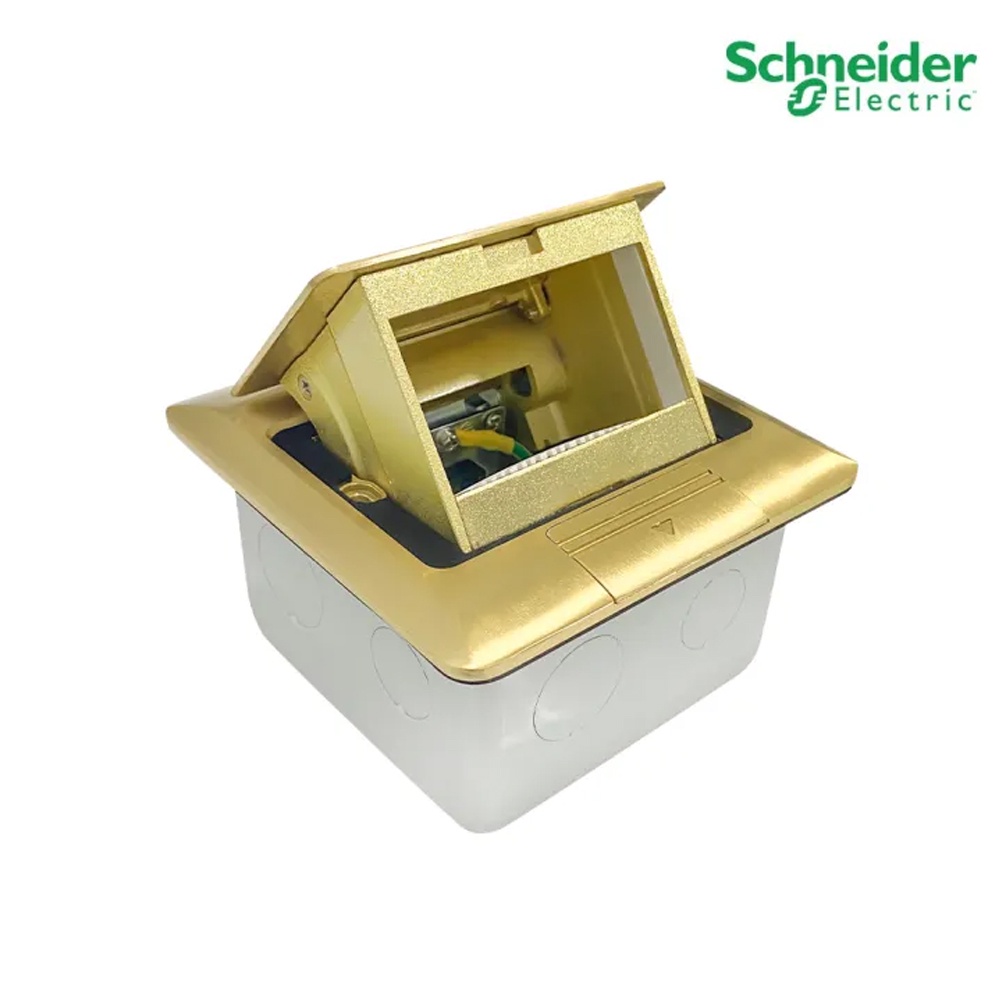 Schneider เต้ารับฝังพื้นทองเหลือง Floor Sockets อลูมิเนียม พร้อมกล่อง ...
