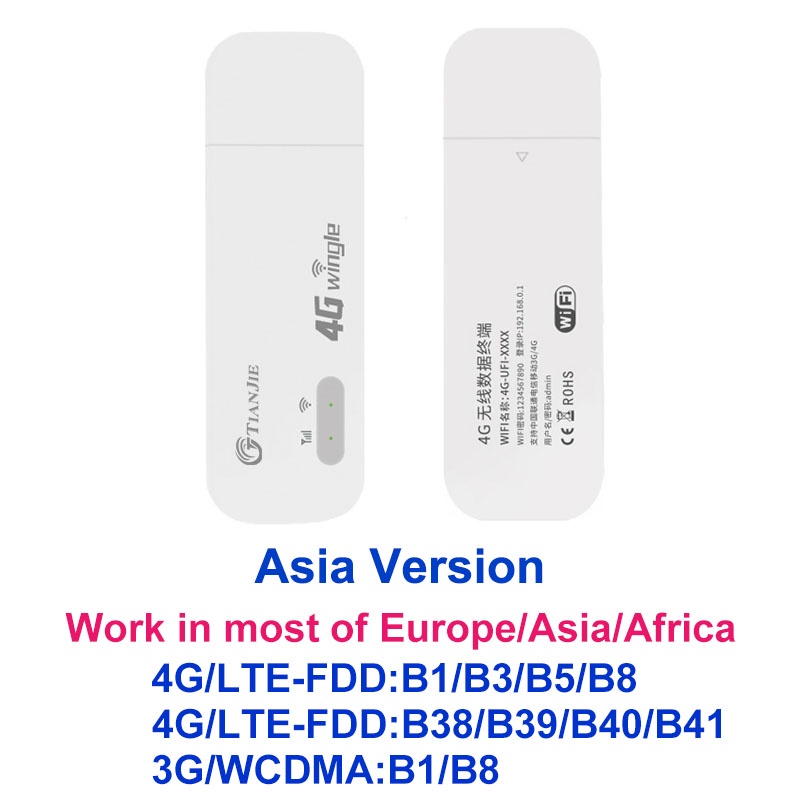 Tianjie 3G 4G GSM UMTS Lte Usb Wifi โมเด็มดองเกิล อะแดปเตอร์เครือข่าย ...