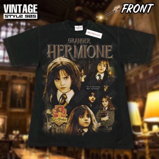 2023เสื้อยืดผ้าฝ้าย เสื้อ Hermione 🪄 (ป้ายHiptrack มีสีดำให้เลือกสองสี เฟดกับไม่เฟด ทักแชท ตะเข็บเดี่ยวคอหนา)