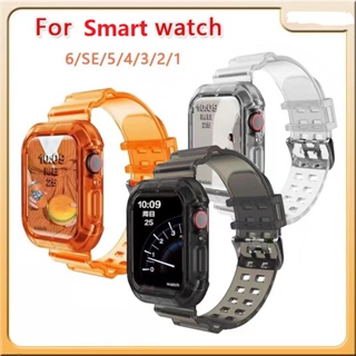 สายนาฬิกาข้อมืออัจฉริยะ แบบใส สําหรับ Apple Watch Series Ultra 8 7 SE 6 5 4 3 2 1 49 มม. 38 มม. 40 มม. 42 มม. 44 มม. 41 มม. 45 มม. 2 in 1